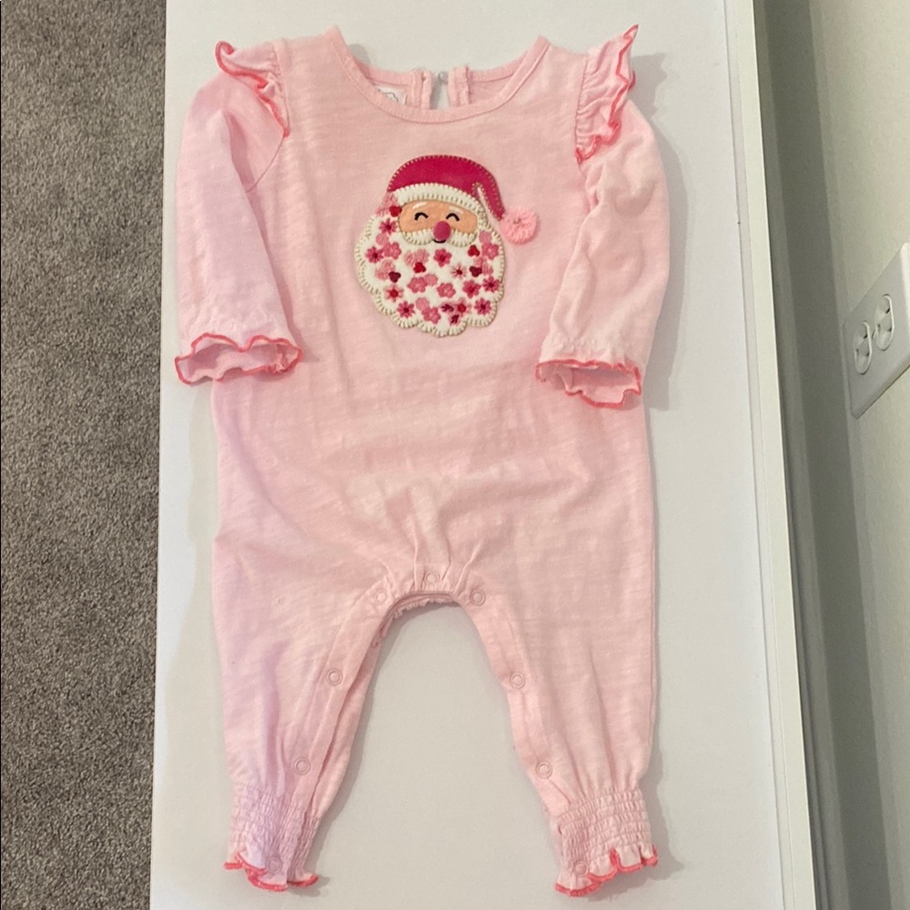 Mud Pie Pink Santa Baby Onesie